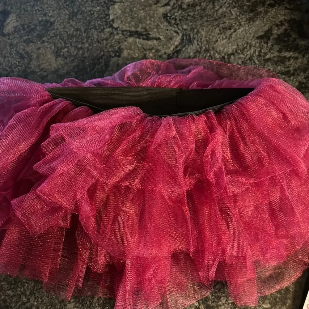 crimson  Ruffled Tutu Skirt